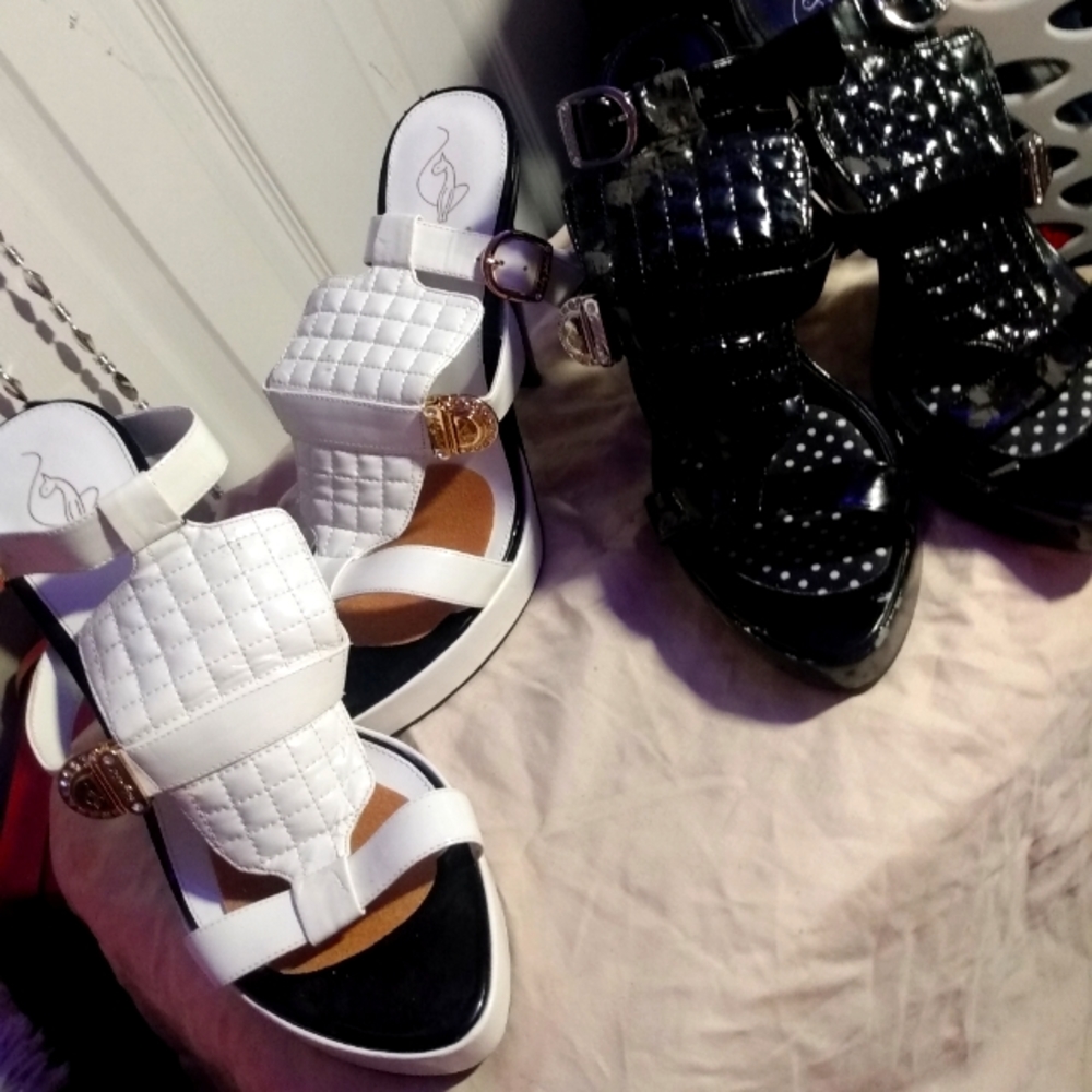 Baby Phat Black & White Heels